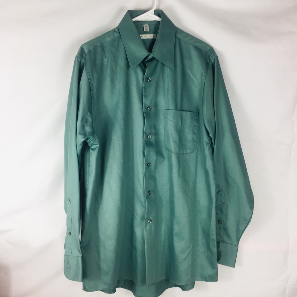 ‼️MOVING SALE‼️ Geoffrey Beene Metallic Blue Button Down Shirt EUC